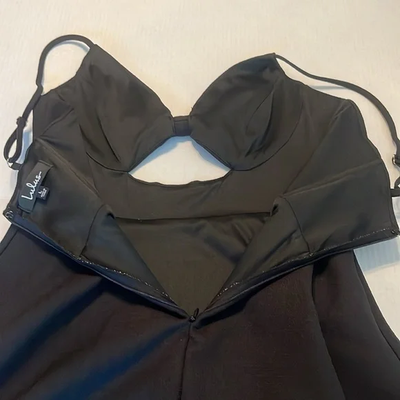 Lulus Better Bow-lieve It Black Skater Dress Size L - Picture 9 of 15